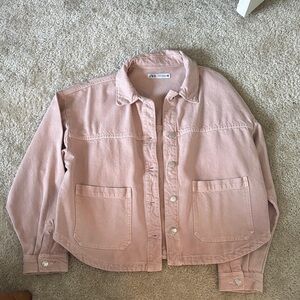 Zara Blush Pink Denim Jacket